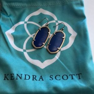 Kendra Scot gold & cobalt blue Danielle earrings